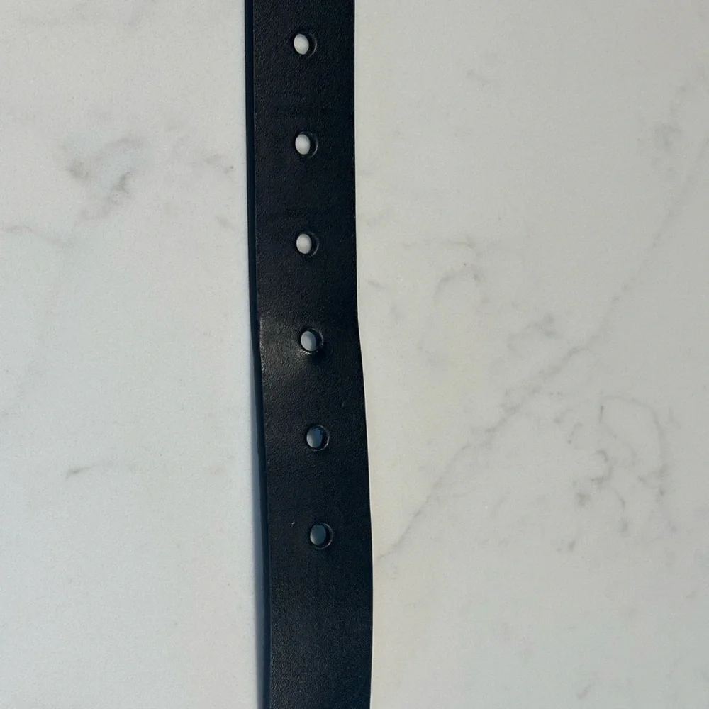 GAP Kids Black Bonded Leather Belt with Silver Buckle- Large